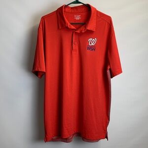 Washington Nationals MLB Under Armour Red Polo Shirt Fanatics Men’s Size XL